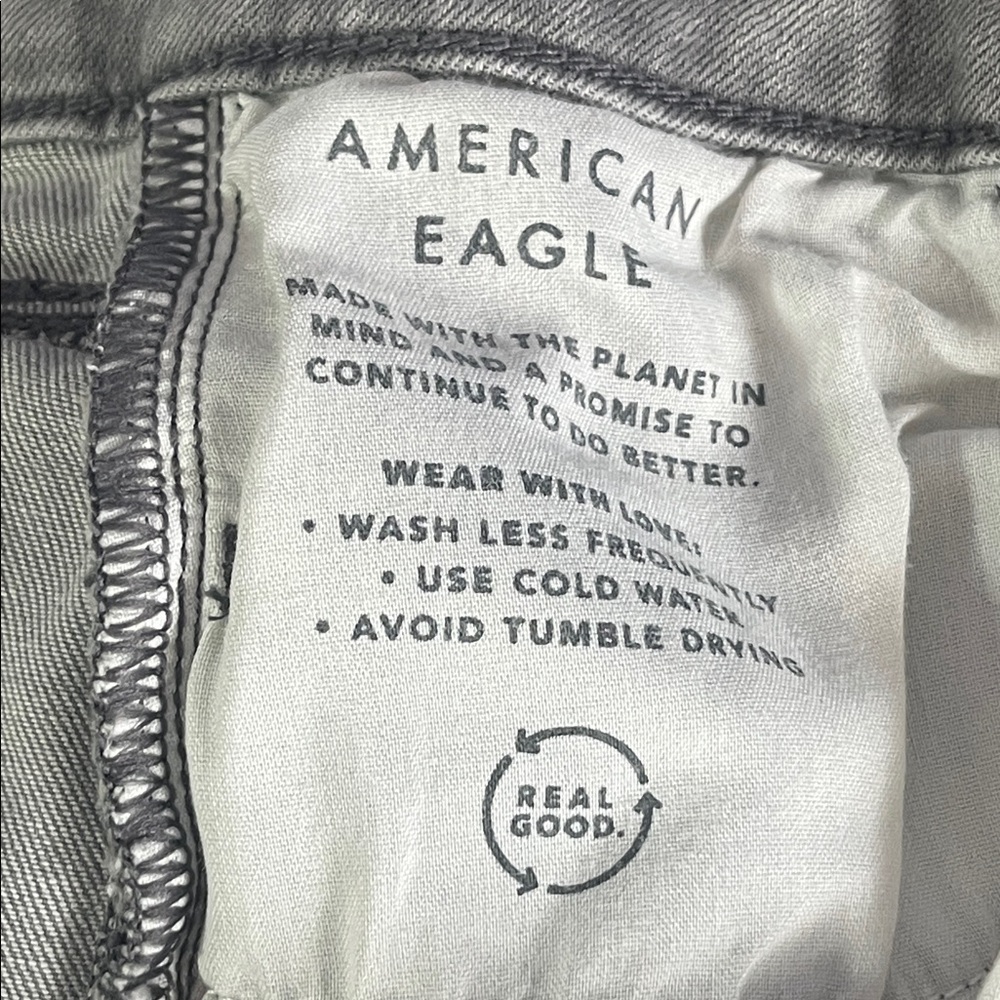 American Eagle Outfitters Women's Light Gray Skinny Jeans - Picture 6 of 7